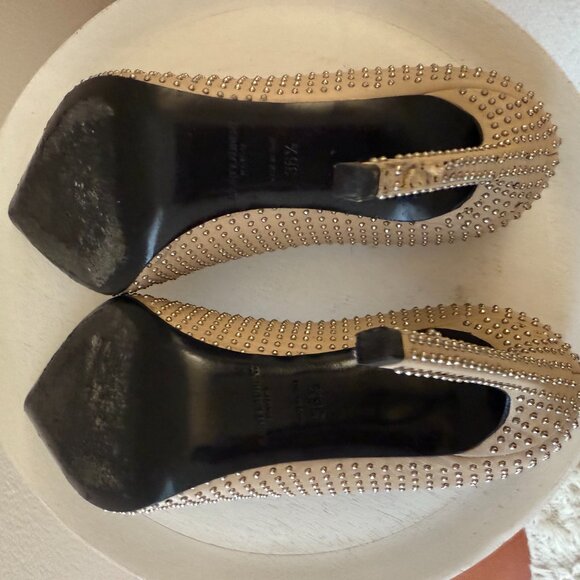Yves Saint Laurent Calfskin Micro Stud Paris 105 Pumps - 36.5 - 4 inch heel - Picture 5 of 5